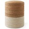 Handcrafted Braided Jute Pouf Ottoman, 14" Round x 16" High Footrest, Natural Boho Home Decor, Woven Accent Footstool for Living Room or Bedroom